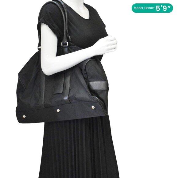 PRADA Re- Nylon Saffiano Leather Viaggio Duffle Bag Black - Picture 2 of 13